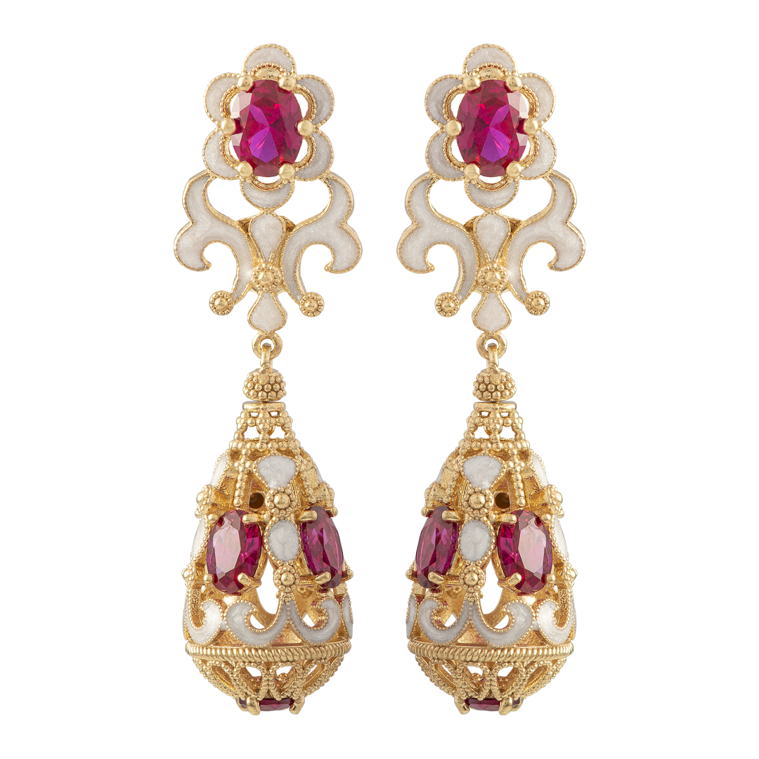 Orecchini Belle Epoque Rossi