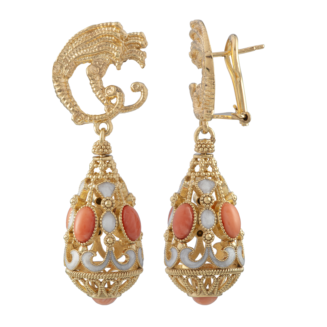 Orecchini Belle Epoque Corallo