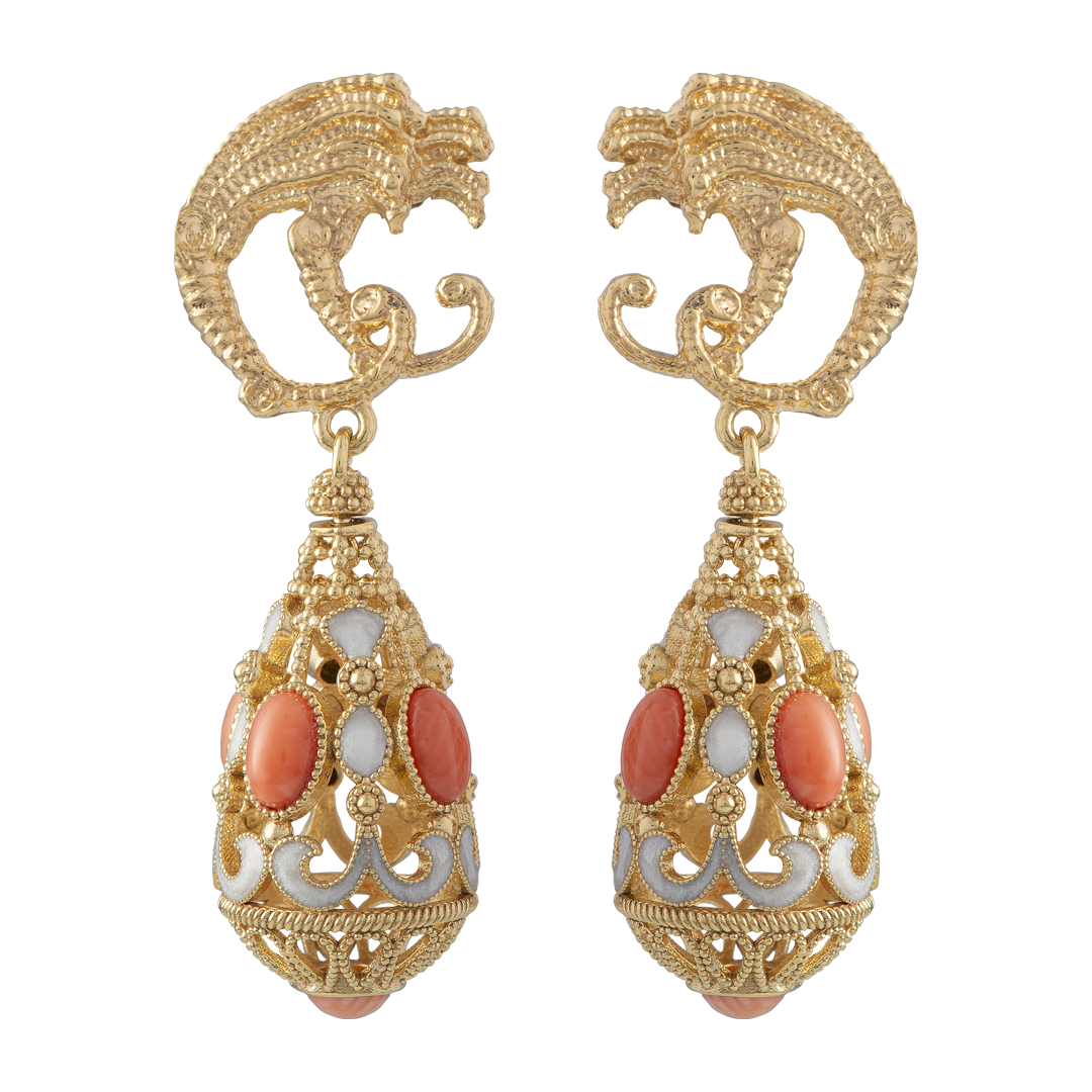 Orecchini Belle Epoque Corallo
