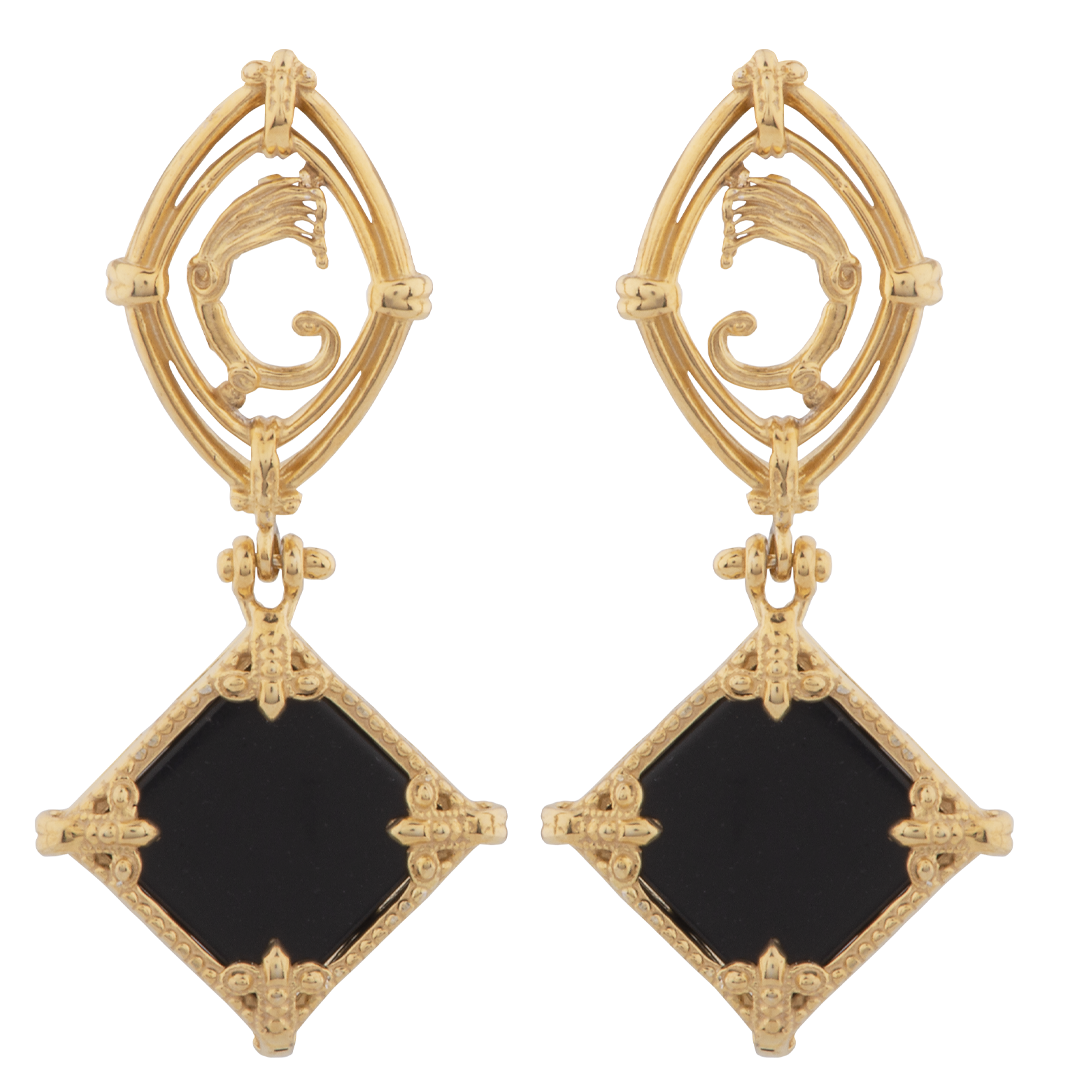 Orecchini Rhombus Nero e Oro