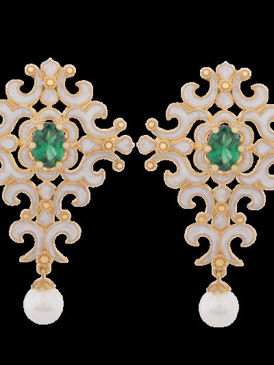 Orecchini Belle Époque perle Verde