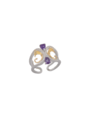 Anello ali di Drago dorate cristalli viola