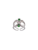 Anello ali di Drago cristalli verdi