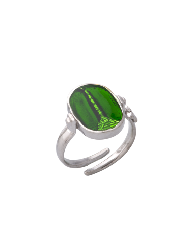 Anello Capo Colonna smalto cattedrale verde bandiera