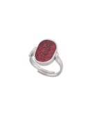 Anello Cerchi smalto cattedrale rosso