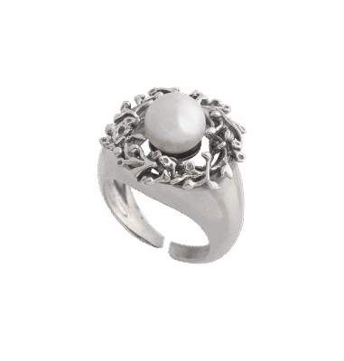 Anello chevalier perla Albero della Vita