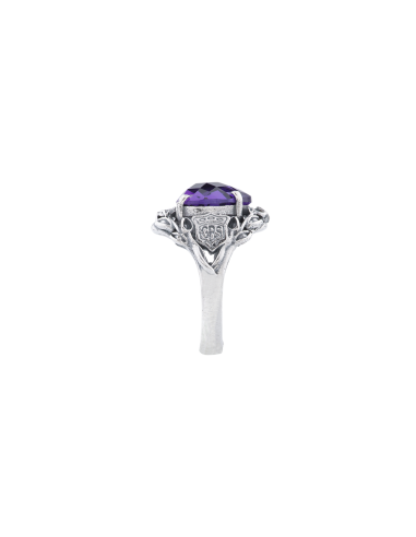 Anello Cuore nel Cuore alberato viola - immagine 3