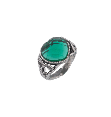 Anello Drago Cuore nel Cuore verde