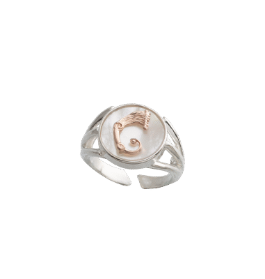 Anello Drago dorico bianco