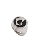 Anello Drago nero bombato