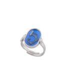 Anello Drago smalto cattedrale blu