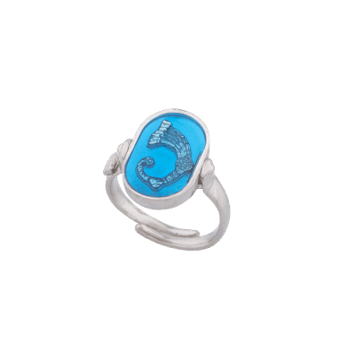 Anello Drago smalto cattedrale azzurro