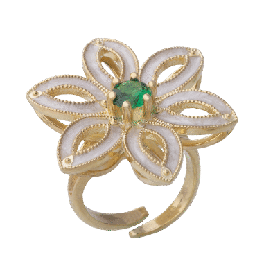Anello fiore Royale verde