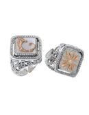 Anello Opplà quadrato Giglio bianco