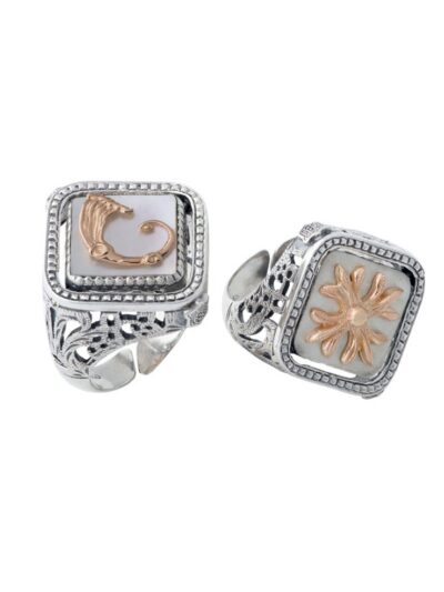 Anello Opplà quadrato Giglio bianco