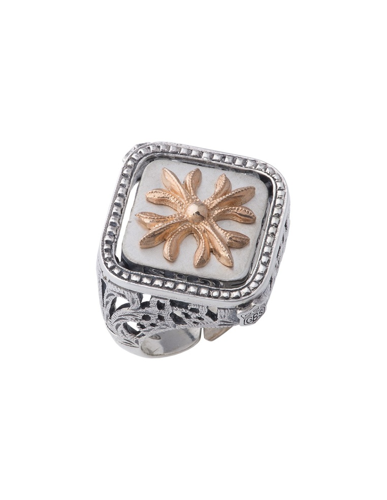 Anello Opplà quadrato Giglio bianco - immagine 2