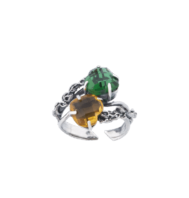 Anello passion couple verde e giallo