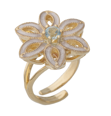 Anello  Royale Polvere di Perle Celeste