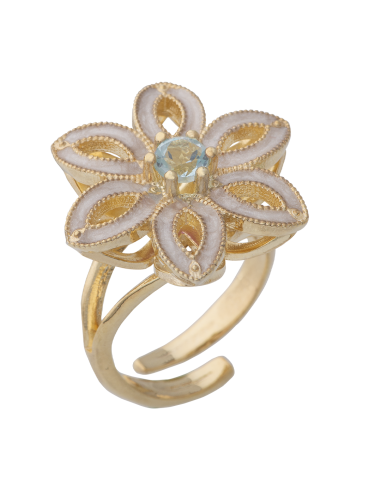 Anello  Royale Polvere di Perle Celeste