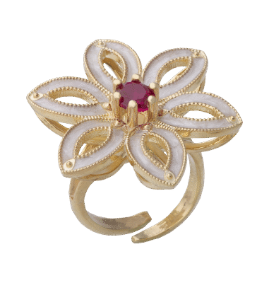 Anello fiore Royale Rosso