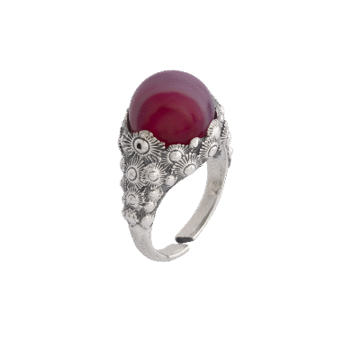 Anello Soldanella Calabria Bella cabochon rosso