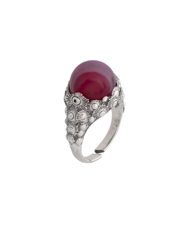 Anello Soldanella Calabria Bella cabochon rosso