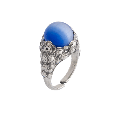 Anello Soldanella Calabria Bella cabochon blu