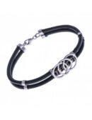 Bracciale Cerchi Trinitari e cuoio