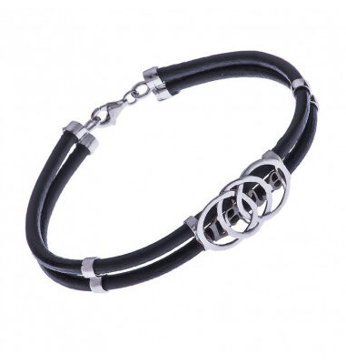 Bracciale Cerchi Trinitari e cuoio