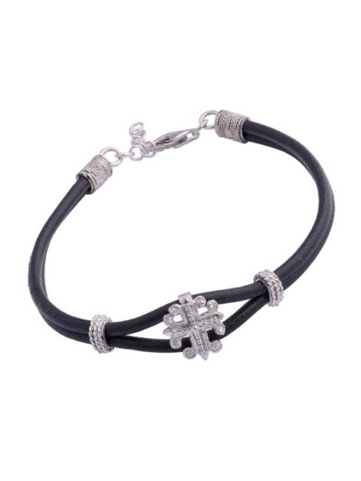 Bracciale croce Excalibur nero