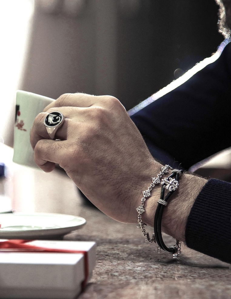 Bracciale croce Excalibur marrone - immagine 2