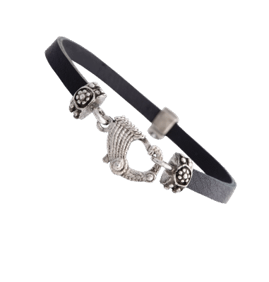 Bracciale di pelle con Drago