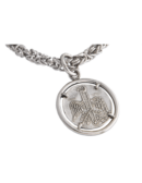 Bracciale albero-aquila in argento 925/1000, maglia bizantina con medaglia in argento 925/1000