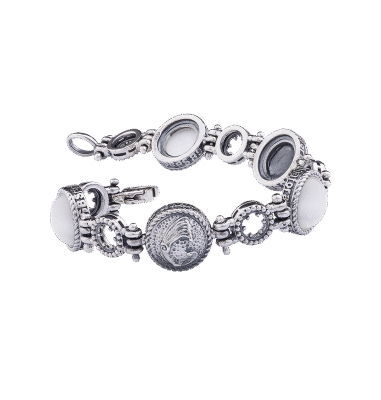 Bracciale intrecci di draghi bianco