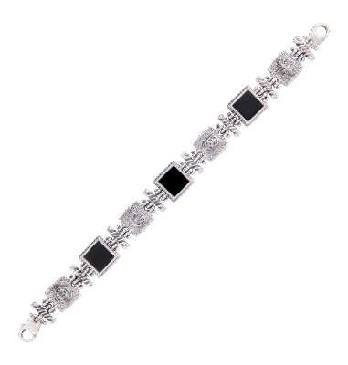 Bracciale intrecci di figure nero