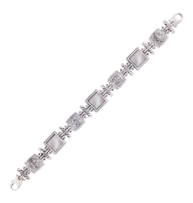 Bracciale intrecci di figure bianco