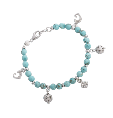 Bracciale agate turchesi charm