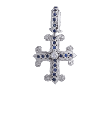 Croce Excalibur zaffiri