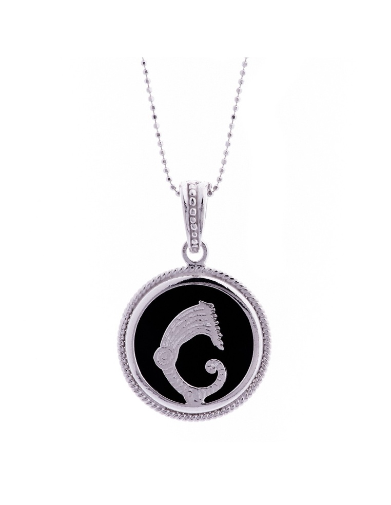 Ciondolo Mistero del Drago agata nera