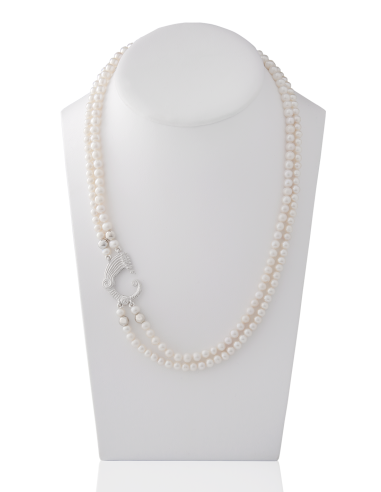 Collana due fili perle e drago - immagine 2