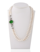 Collana Drago doppio filo pasta vitrea verde