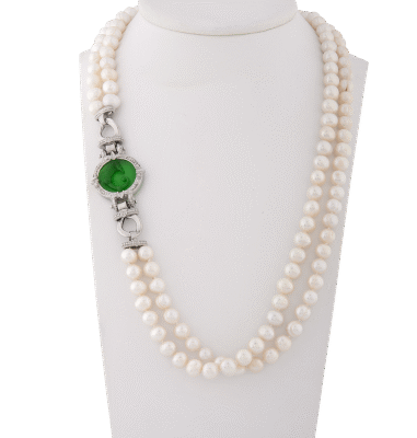 Collana Drago doppio filo pasta vitrea verde