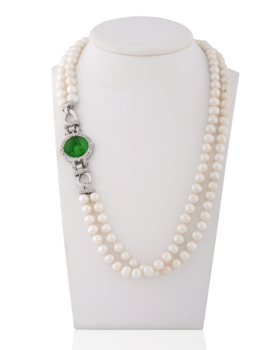 Collana Drago doppio filo pasta vitrea verde