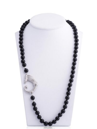 Collana agate nere e drago