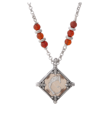 Collana rhombus marrone