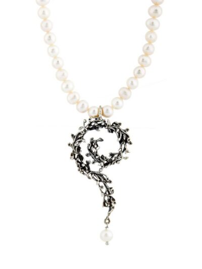 Collana Spirale Liturgica Alberata e perla pendente