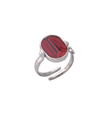 Anello Capo Colonna smalto cattedrale rosso