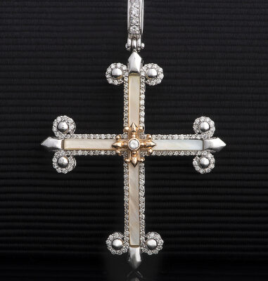 Croce Excalibur Giglio Magnum dorata