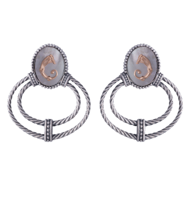 Orecchini Doppio torchon drago madre perla