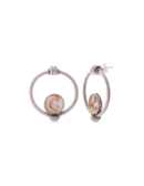 Orecchini Doppio cerchio drago Bianco